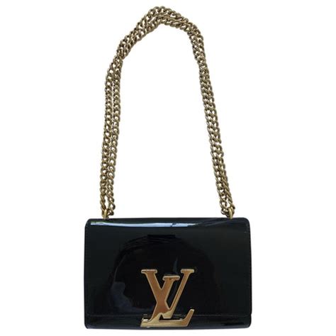 louis vuitton black patent louise clutch bag|Louis Vuitton large black tote.